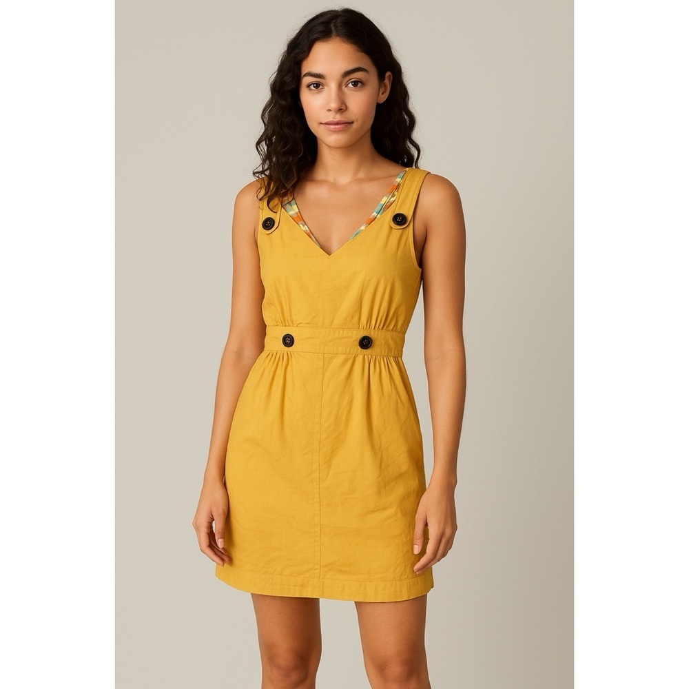 Brooklyn Industries Yellow Pinafore Cotton Dress